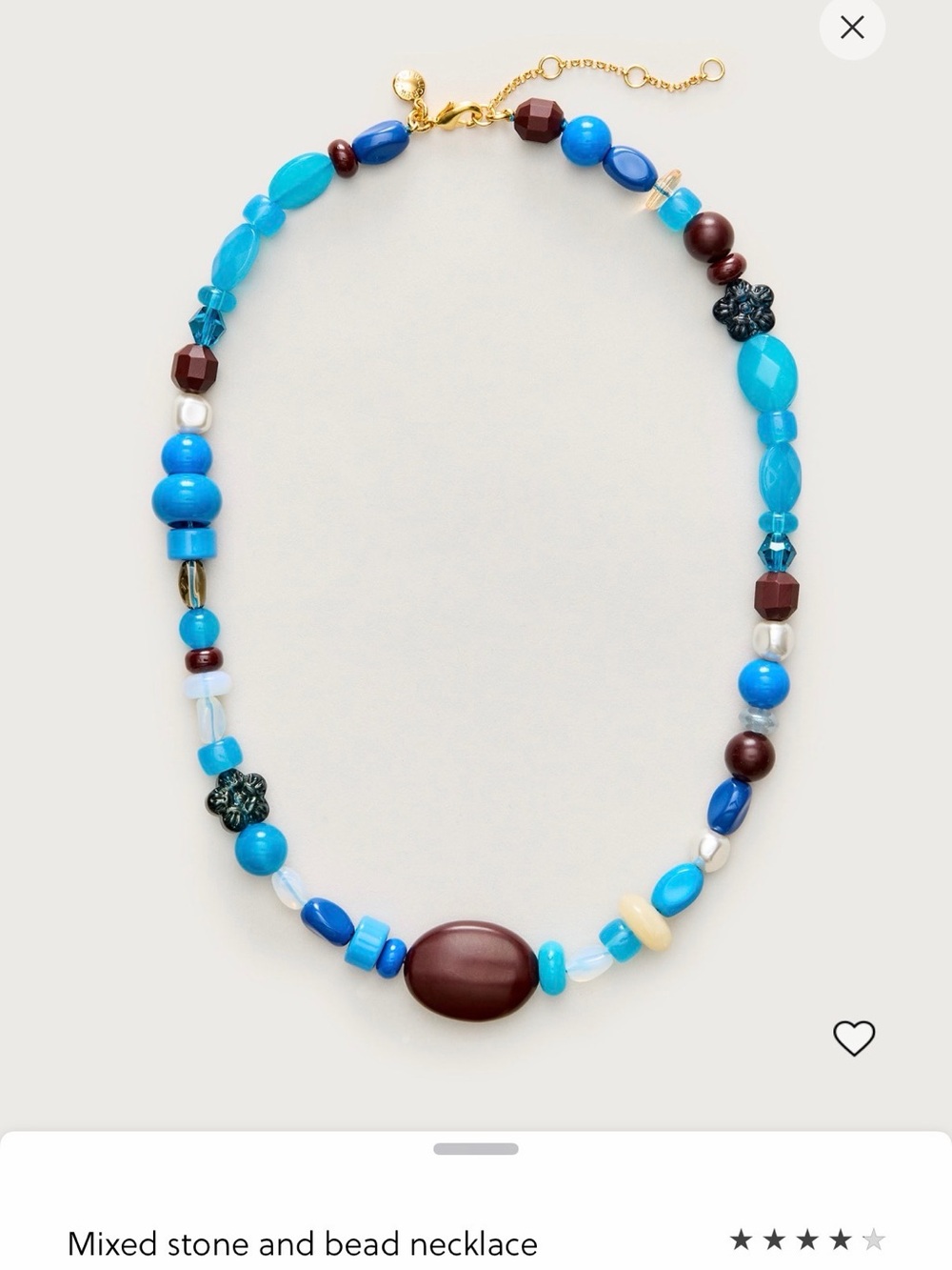 J. Crew Mixed Stone and Beads Necklace